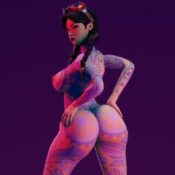 ass ass big breasts busty fortnite jules_(fortnite) piercing septum thick thighs