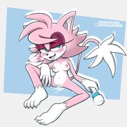 accurate_art_style blue_eyes dripping_pussy earth_pony_colds magic_wand panting pink_body pink_hair sensh_the_cat sonic_(series) tail wet wet_pussy