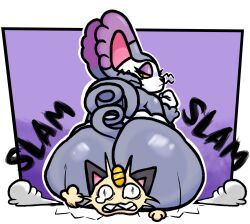 big_ass bubble_butt huge_ass lewdewott meowth purugly thick_thighs wide_hips