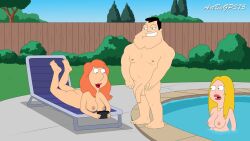 1boy 1dilf 20th_century_fox 20th_century_studios 2girls 2milfs accurate_art_style american_dad big_breasts blonde_hair completely_nude_female completely_nude_male crossover family_guy flaccid foreskin francine_smith fuzzy_door_productions gp375 husband_and_wife imminent_cheating jealous jealous_female lois_griffin long_hair long_hair_female milf necklace_only nipples orange_hair partially_retracted_foreskin penis pool poolside showing_penis stan_smith surprised_face uncut