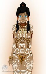 1girls avatar_legends clothing dark-skinned_female dark_skin female female_only human katomanx korra medium_breasts nipple_censor smooth_skin solo suzuka_(edit) the_avatar the_legend_of_korra water_tribe