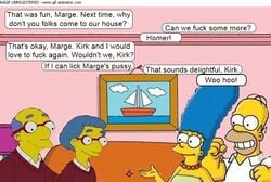 2boys 2girls animated canon_couple female homer_simpson human husband_and_wife kirk_van_houten luann_van_houten male marge_simpson swingers text the_simpsons