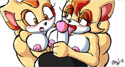 anthro blush breasts color cream_the_rabbit female feral fur furry handjob jmynstyx male male_pov nipples nude pov rabbit sonic_(series) straight tagme vanilla_the_rabbit