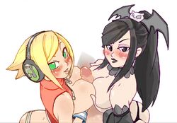 ass black_hair black_lipstick blonde_hair blush breasts breasts_out choker dj dj_candy double_paizuri electronic_arts green_eyes headphones lipstick mysims paizuri partial_male penis ponytail short_hair tagme thong titfuck twistedterra unzipped violet_nightshade wrist_cuffs wristband