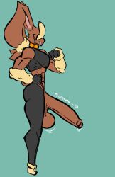 abs anthro furry getting_erect huge_cock hyper hyper_penis james_(shewiff) lagomorph lopunny mega_evolution mega_lopunny muscular_male pokémon_(species) pokemon pokemon_(species) shewiff