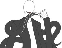 2012 clothed male male_only monochrome slenderman solo the_slender_man white_skin