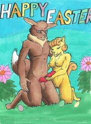 anthro balls breasts canid canine canis domestic_dog duo easter2024 eevee egg female fox fullcolor generation_1_pokemon genitals handjob hi_res ingrid_(nyghtmar3) male male/female mammal nintendo nude nyghtmar3 penile penis pokemon pokemon_(species) pokemorph pussy sex shiny_pokemon shiny_vulpix sizedifferance traditional_media_(artwork) true_fox vulpix william_(nyghtmar3)