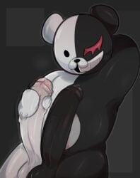 anthro big_penis cum cum_shot danganronpa jerking_off jerkingoff large_penis male_only monokuma monster_cock solo squirt_leak squirting thick_penis yaoi