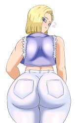 1girls android_18 ass ass_focus blonde_hair blonde_hair codeyumi dragon_ball huge_ass thighs