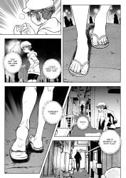 black_and_white chizuru_sakamoto eudetenis feet female flip_flops mrgagfoot sandals soles tagme