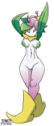 1girls areola areolae arms_up artist_logo artist_name artist_signature breasts crown elegant female female_focus female_only flower game_freak generation_8_pokemon green_areola green_nipples hisuian_lilligant large_breasts leaf_arms leaves lilligant looking_at_viewer mouthless nintendo nipples nude nude_female plant_girl pokemon pokemon_(species) pokemon_legends:_arceus psyko purple_eyes pussy regional_form_(pokémon) seductive seductive_look short_hair solo_female white_background white_body wide_hips