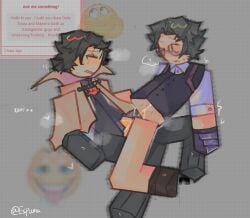 2boys blocky_body celtor_(deepwoken) cuntboy deepwoken duke_erisia_(deepwoken) etrean_(deepwoken) intersex maestro_(deepwoken) scissoring toony