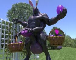 1boy 3d 4_arms 6_eyes animated anthro balls basket black_body corinoch corinoch_(artist) cum easter easter_egg egg egg_basket egg_from_penis egg_laying ejaculation fake_rabbit_ears gaping_urethra genitals glowing_cum glowing_egg huge_balls huge_cock hybrid_penis hyper hyper_balls male male_focus male_only masturbation moan monster mouthless mp4 multi_arm multi_eye multi_limb multi_pec outside penis purple_penis solo solo_male sound throbbing_balls throbbing_penis urethral urethral_egg_laying video