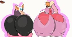 2girls animated big_ass big_breasts breasts bubble_butt furry huge_ass milf rouge_the_bat sonic_(series) swasbi_(artist) thick_thighs vanilla_the_rabbit wide_hips