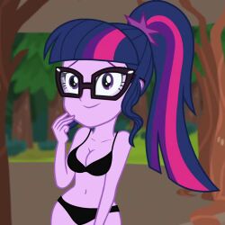 accurate_art_style anthro artist_request equestria_girls glasses lingerie my_little_pony sci-twi smile