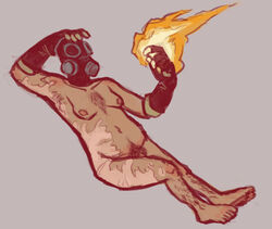 1boy body_hair boobs burn_scar clitoris cuntboy fire gas_mask gloves intersex male male_focus male_only pyro_(team_fortress_2) sarcasmosaur scars scars_all_over tagme team_fortress_2