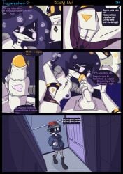 2d boozy_uziesp comic door female handjob humanoid male murder_drones n_(murder_drones) page_31 panties penis purple_eyes robot robot_boy robot_girl robot_humanoid screen_face sex straight text toyslasher uzi_(murder_drones) xd