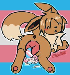 andromorph animal_genitalia animal_pussy anus blush blush_stickers canine_genitalia canine_pussy cuntboy easter easter_egg eevee egg egg_from_pussy egg_laying feral feral_only feral_with_hair genitals glistening_hair hair_over_eyes hi_res holidays intersex jackrabbit_(artist) lgbt_pride munchkin_(jackrabbit) nintendo open_mouth painted_egg pawpads paws pokémon_(species) pokemon pokemon_(species) pride_colors pussy signature solo solo_feral transgender_pride_colors