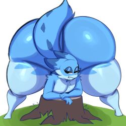 1boy 2d 2d_(artwork) anthro anthro_femboy arm_support ass ass_focus bent_over big_ass big_butt blue_body blush bottom_heavy bottom_heavy_femboy bubble_butt chillet ear fat_ass femboy femboy_focus femboy_only front_view girly grass huge_ass huge_butt hyper_ass inuzu large_ass large_butt male male_only massive_ass massive_butt mythological_creature mythological_scalie mythology narrowed_eyes nude nude_male pal_(species) palworld png pocketpair rear_view scalie shiny_butt shiny_skin stump thick_ass thick_thighs thunder_thighs tree_stump wide_hips