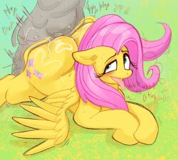 ass big_butt dark-skinned_male duo equid equine eyelashes female female_penetrated feral feral_penetrated fluttershy_(mlp) friendship_is_magic fur hair hasbro human human_on_feral human_penetrating human_penetrating_feral interspecies jiggle kaboozey male male/female male_penetrating mammal my_little_pony mythological_creature mythological_equine mythology pegasus penetration pink_hair pupils sex smile tongue tongue_out wings yellow_body zoophilia