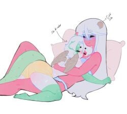 1boy 1girls bear_ears countryhumans countryhumans_girl cuddling cute dream_moky femboy mating_press mexico_(countryhumans) pillows russia_(countryhumans) tail wholesome wings