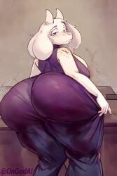 ai_generated anthro furry huge_ass huge_breasts ongod tagme thick_thighs toriel undertale wide_hips