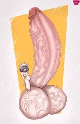 balls_bigger_than_body balls_bigger_than_breasts balls_bigger_than_head balls_bigger_than_torso colossal_penis futanari gigantic_penis gigantic_testicles huge_penis hyper hyper_balls hyper_futa hyper_penis immobile lying_on_self massive_balls massive_penis mastrnsfw2 penis_bigger_than_body penis_longer_than_knee solo solo_focus solo_futa too_big_to_move veiny_balls veiny_penis