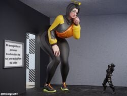 3d ass blender d'ark_(fortnite) dominant_female doonography female fortnite fortnite:_battle_royale giantess giantess_growth growth male male/female room_filling sequence supersonic_(fortnite) thick_thighs thighs tight_clothing watermark