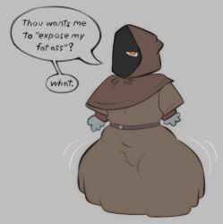 1boy cloak femboy male male_only one_eye therabutt therapee wide_hips