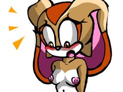 alternate_breast_size anthro blush breasts color cream_the_rabbit female female_only fur furry magnum3000 nipples nude rabbit solo sonic_(series) tagme