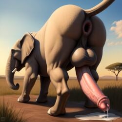 1boy ai_generated animal_genitalia animal_penis anus ass ass_focus asshole_opened_wide big_penis cum cum_drip cum_dripping cum_dripping_from_penis cum_string cumming dripping dripping_cum dripping_penis dripping_semen elephant elephant_penis elephantid equine_penis feral hi_res high_res high_resolution highres horse_penis horsecock huge_balls huge_cock hyper_penis male male_focus male_only penis penis_focus presenting presenting_penis semen solo zoophilia