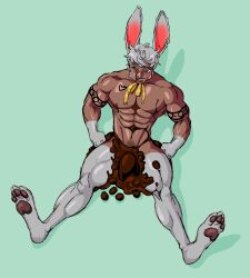 bara big_penis bunny_boy chocolate_on_body easter male male_focus male_only muscular muscular_male solo_male tattoo