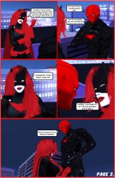 1boy 1girls 3d batman_(series) batwoman comic dc dc_comics dialogue jason_todd kate_kane male page_2 pof3445 red_hood_(dc) text_bubble the_sims the_sims_4