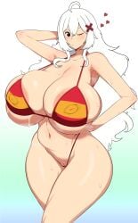 1female 1girls absurdres armpits belly belly_button big_breasts bikini breasts busty cham22 darkraimola_girlfriend erect_nipples erect_nipples_under_clothes erispheria female female_only goddess hair_ornament hispanic_virtual_youtuber hourglass_figure huge_breasts light-skinned_female lo_que_darkraimola_se_perdio_por_huevon long_hair que_bien_come_darkraimola red_eyes simple_background spain spanish_flag_bikini sweat sweaty thick_thighs twitch uncensored vagina virtual_youtuber voluptuous voluptuous_female vtuber white_hair wide_hips youtube youtube_hispanic