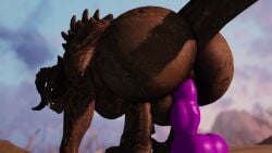 3d 3d_(artwork) anal_masturbation anal_sex animated anus ass ass_focus balls bethesda_softworks big_butt cloud deathclaw digital_media_(artwork) dildo dildo_in_ass fallout feral from_behind hi_res horns looking_back male monster no_sound nude penetration raised_tail roblox roblox_(medium) scalie sex sex_toy sex_toy_in_ass short_playtime solo solo_male source_request spikes tail video willie_piv