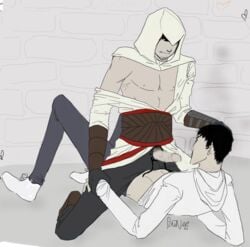 altair_ibn_la-ahad assassin's_creed assassin's_creed_(series) desmond_miles gay human male male_only multiple_males penis time_paradox ubisoft yaoi