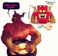 back_muscles back_view bara barazoku gaping gaping_anus goatse k_jukesnsfw kidde_jukes male meme moloch moloch_(spooky_month) spanish_text spooky_month sr_pelo