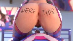 1boy 1girls 3d after_sex animated anus ass blender body_writing creampie cum cum_in_pussy cum_leaking cumdrip d.va english_text female female_pubic_hair from_behind hairy_pussy lvl3toaster male no_sound overwatch penis pov pubic_hair pussy reverse_outfit shorter_than_10_seconds straddling vagina video