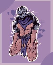 1boy bara clothing crusader crusader_(darkest_dungeon) darkest_dungeon male male_nipples male_only muscular_male nipples pupsotherstuff