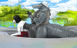 alligator alligatorid anthro anthro_on_anthro anthro_penetrated anthro_penetrating anthro_penetrating_anthro bent_over best big_tail black_hair boat border_collie canid canine canis casual_sex collie crocodilian doctordj domestic_dog duo female fishing fishing_rod green_eyes hair herding_dog hi_res interspecies lily_pad male male/female mammal open_mouth pastoral_dog penetration penile penile_penetration penis_in_pussy plant pond reptile sarah_(wheresmysocks) scalie sex sharp_teeth sheepdog tail teeth thick_tail tongue tongue_out vaginal_penetration vaginal_penetration vehicle water watercraft