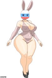 bald breasts bunny_ears bunny_girl bunnysuit countryhumans countryhumans_girl female_only ghostec huge_breasts milf russia_(countryhumans) simple_background simple_face solo thick_thighs unusual_anatomy wide_hips