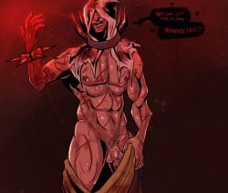 1boy balls bara bulge darkest_dungeon flagellant_(darkest_dungeon) male male_nipples male_only male_pubic_hair muscular_male nipples nude penis pupsotherstuff