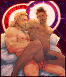 2boys abs anal anal_sex artist_request balls ballsack bara beard_stubble beauty_mark bed biceps blonde_hair closed_eyes cullen_rutherford dark-skinned_male dark_hair dark_skin dick_in_ass dorian_pavus dragon_age dragon_age_inquisition duo erect_penis erection facial_hair foreskin gay gay_anal gay_male gay_sex holding_partner human in_bed intact light-skinned_male light_skin looking_pleasured mage male male/male male_nipples male_only male_penetrated male_penetrating male_pubic_hair manly mature_male mole moustache muscles muscular_male mustache naked naked_male nude_male on_top partially_retracted_foreskin pecs penetration penile_penetration penis penis_in_anus scrotum sex smooth_skinned_male spread_legs straight_male testicles uncut unprotected_sex veiny_penis video_games