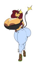 aarqon anthro ass_bigger_than_head boob_window braless breasts_bigger_than_head bursting_breasts casual casual_nudity choker cleavage cleavage_overflow clothed dumptruck_ass female_only huge_ass huge_breasts huge_butt huge_nipples hyper_breasts jeans jewelry leather_jacket looking_at_viewer maddisen_(aarqon) makeup nipple_slip nipples nipples_visible_through_clothing no_bra pokémon_(species) pokemon pokemon_(species) raichu sandals teasing thick_thighs