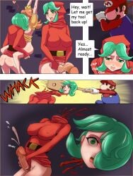 blood comic cumming death decapitation futa futa_death futanari guro hammer heart_symbol interrupted_masturbation kissing mario mario_(series) princess_daisy shy_gal veiled616