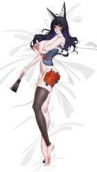 ahoge animal_ear_fluff animal_ears asymmetrical_legwear azur_lane bare_shoulders barefoot bed_sheet big_nipples black_hair blue_hair blue_nails breasts brown_eyes closed_mouth clothing colored_inner_hair condom cone_nipples confusing_perspective crossed_legs dark_blue_hair dark_hair dark_nipples ear_fluff erect_nipples facial_mark fan feet female fendai fennec_ears flower_tattoo fox_ears fox_girl full_body full_body_tattoo gloves grey_legwear grey_thighhighs hair hand_fan high_resolution holding holding_fan holding_object in_profile inner_hair kitsune large_breasts leg_tattoo legs legwear lips long_ears long_feet long_hair long_legs looking_at_viewer multicolored_hair musashi_(azur_lane) nail_polish navel nipples nude side_view sideboob simple_background single_glove single_thighhigh skindentation skindetation soft_thighs solo stomach tattoo thighhighs toenail_polish toenails two-tone_hair two_tone_hair very_high_resolution whisker_markings white_background white_ear_fluff white_gloves