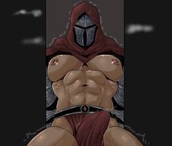 1boy bara bulge erection_under_clothes helmet male male_nipples male_only muscular_male nipples penis_outline pupsotherstuff