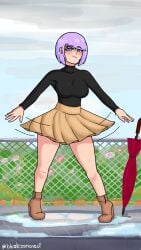 original_characters purple_hair skirt tagme thecosmonaut