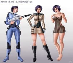 2013 alien areolae artist_name babydoll barefoot big_breasts boots combadge female humanoid joan_mcallester looking_at_viewer model_sheet nightgown nipples original_character personalami phaser_rifle pubes see-through standing star_trek star_trek_online starfleet_insignia starfleet_uniform uniform vulcan_(species)