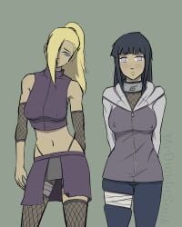 2girls crude_drawing cute_female female female_only human hyuuga_hinata ino_yamanaka multiple_girls naruto naruto_(series) naruto_shippuden shy shy_girl